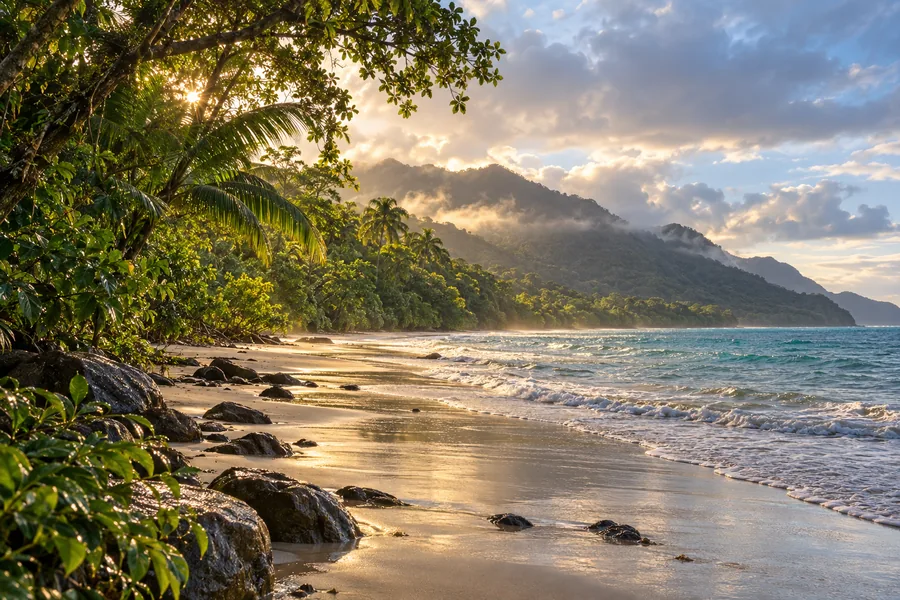 Foresta pluviale sulla costa tropicale di Cape Tribulation